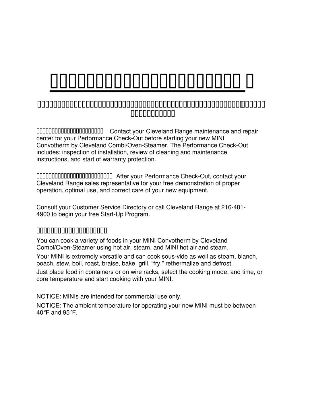 Cleveland Range OES-6.08 manual Free Start-Up Program, Your Mini in Action 