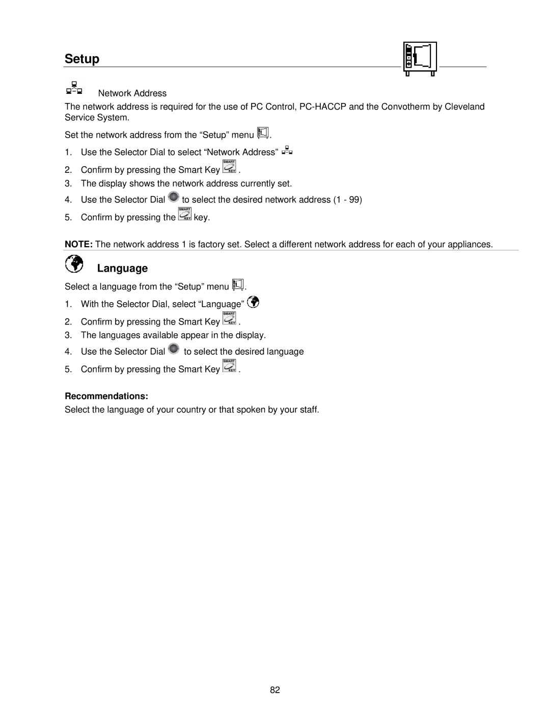 Cleveland Range OVEN STEAMER manual Language 