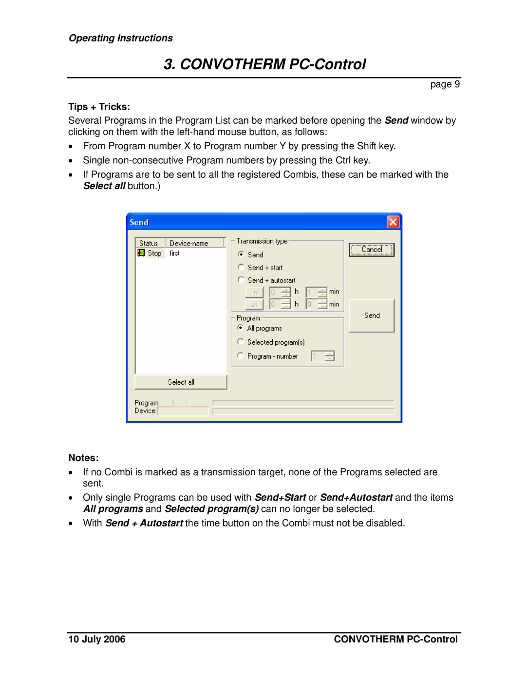 Cleveland Range PC-HACCP, PC-Control operating instructions Tips + Tricks 