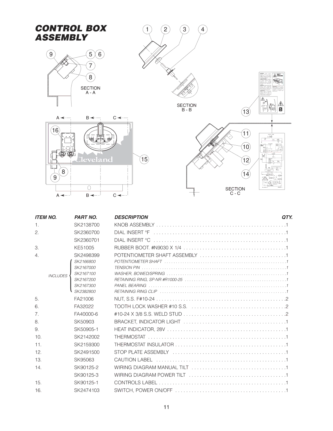 Cleveland Range SEL-30-T1, SEL-40-T1 manual Control BOX Assembly 