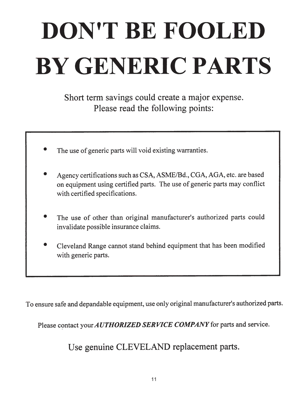 Cleveland Range SEL-40-TR, SEL-30-TR, SEM-30-TR, SEM-40-TR manual 