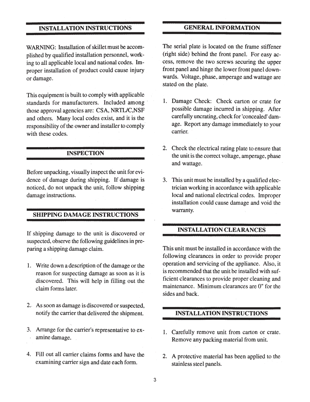 Cleveland Range SEL-40-TR, SEL-30-TR, SEM-30-TR, SEM-40-TR manual 