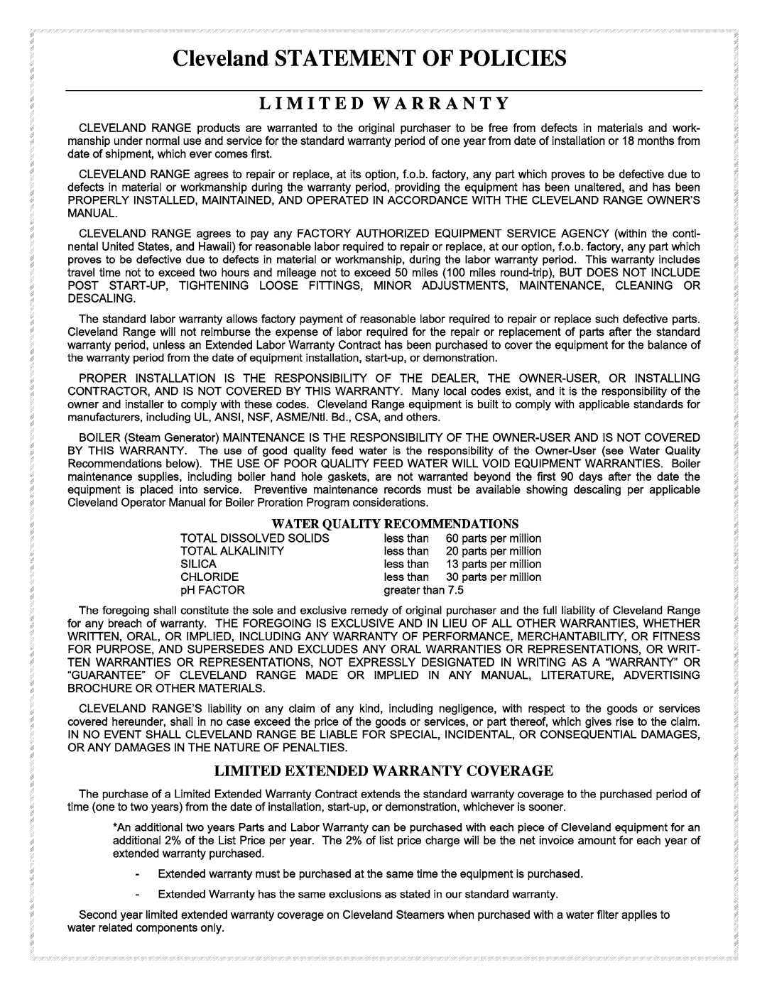 Cleveland Range SEL-T, SEM-T manual 