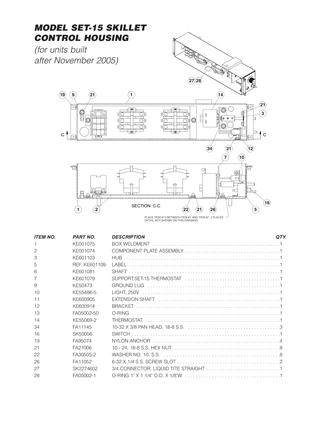 Cleveland Range SET-10, SET-15 manual For units built After November 