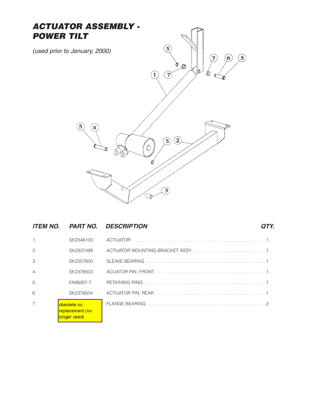 Cleveland Range SGL-30-TR, SGL-40-TR, SGM-30-TR, SGM-40-TR manual Actuator Assembly Power Tilt 