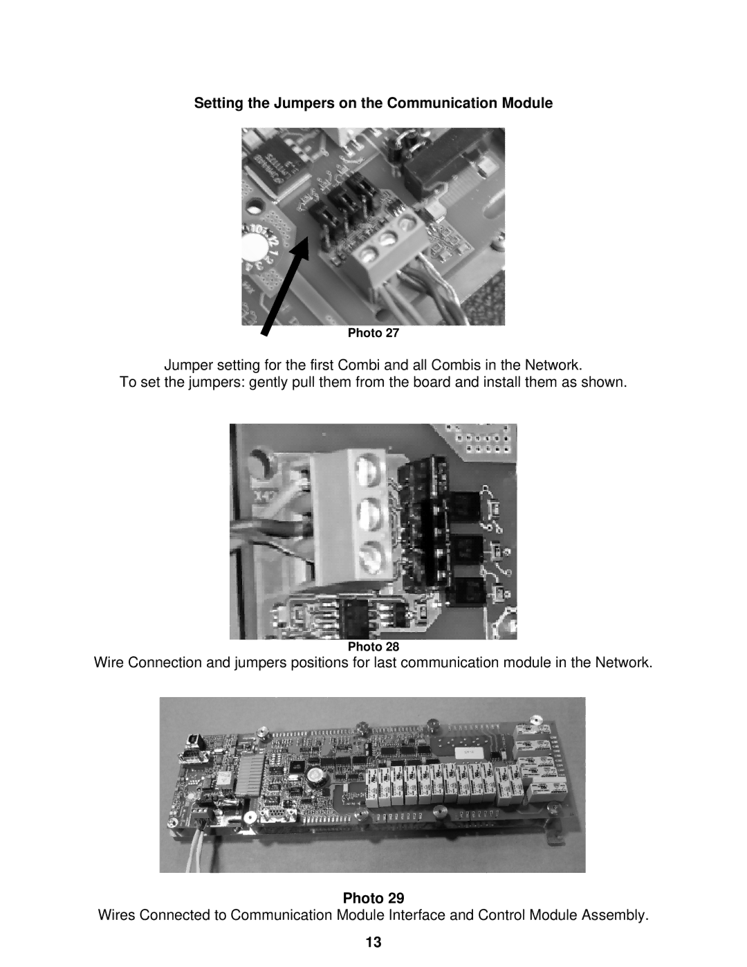 Cleveland Range Steam Oven installation manual Setting the Jumpers on the Communication Module, Photo 