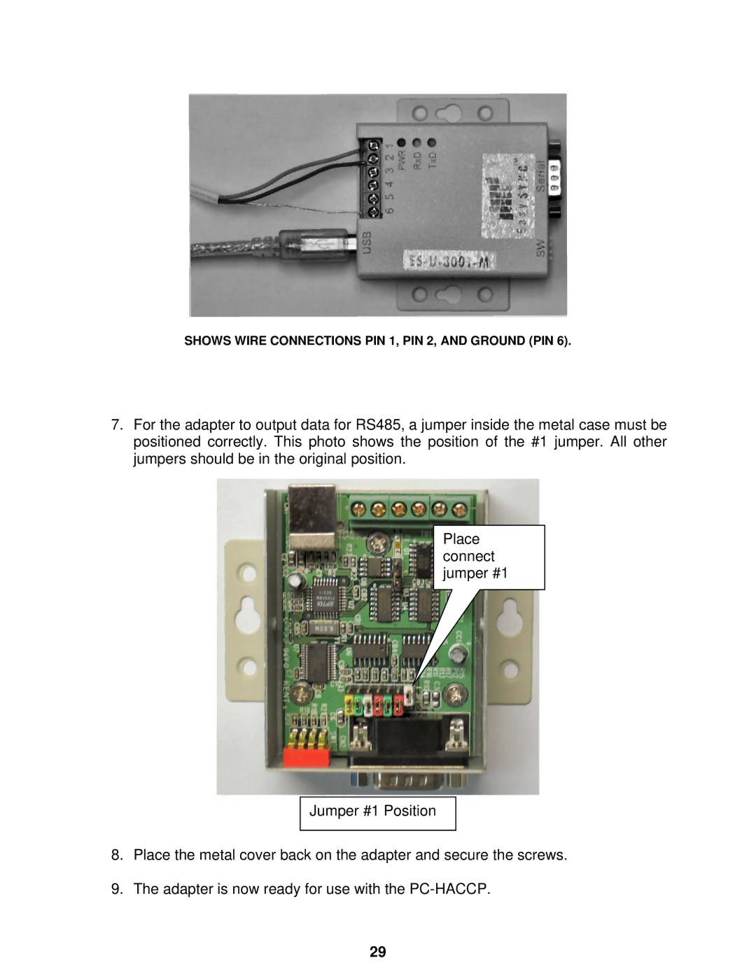 Cleveland Range Steam Oven installation manual Shows Wire Connections PIN 1, PIN 2, and Ground PIN 