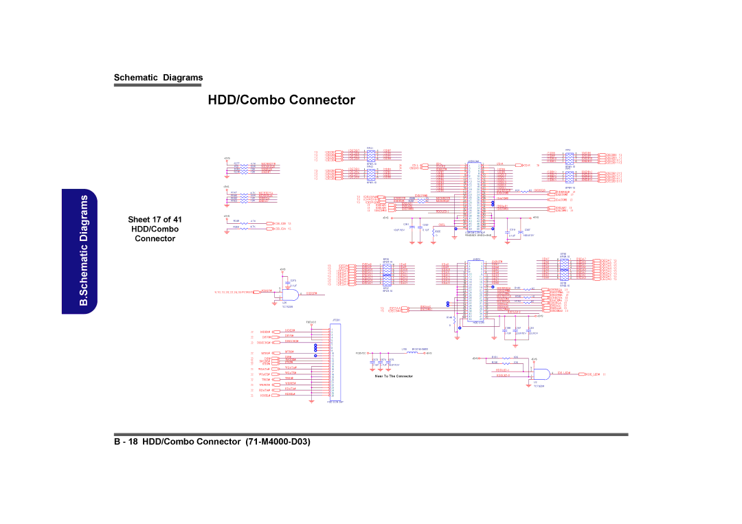 Clevo D410E manual Sheet 17 HDD/Combo Connector 