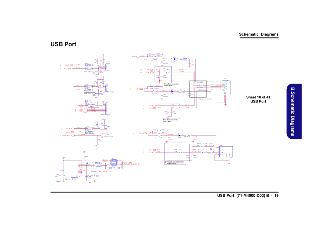 Clevo D410E manual USB Port, Sheet 18 