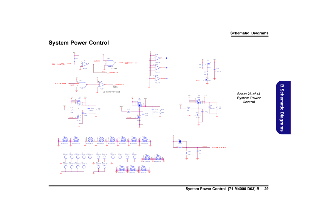 Clevo D410E manual System Power Control, Sheet 28 