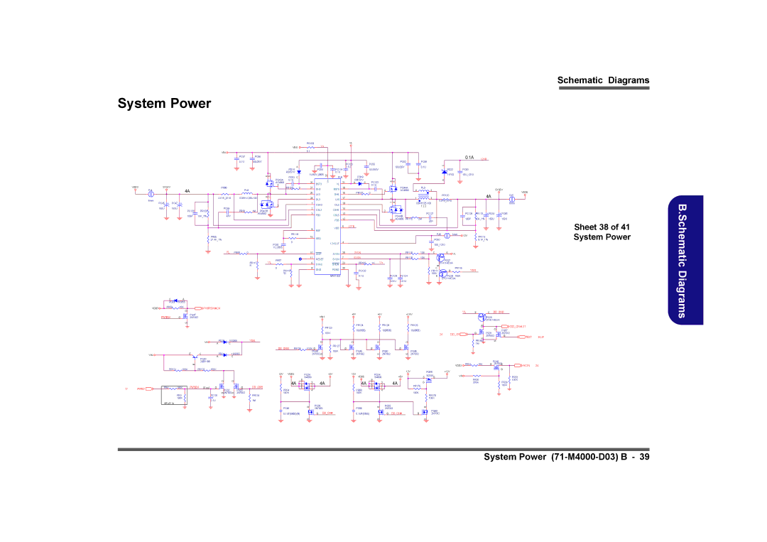 Clevo D410E manual Sheet 38 of 41 System Power, PWRSW#24, Ddon#, Acin 