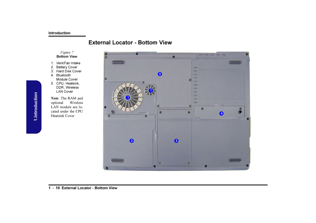 Clevo D410E manual External Locator Bottom View 