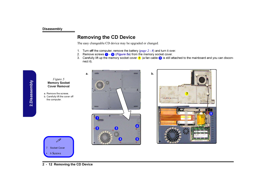 Clevo D410E manual Removing the CD Device, Easy changeable CD device may be upgraded or changed 