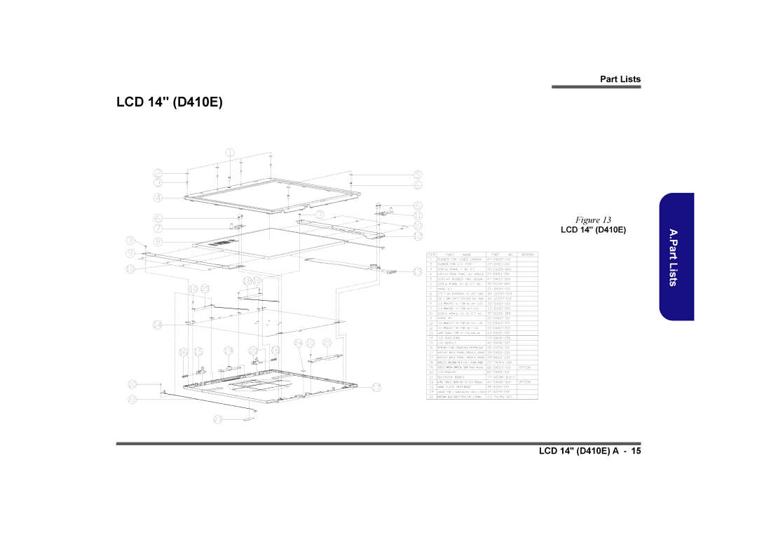 Clevo manual LCD 14 D410E 