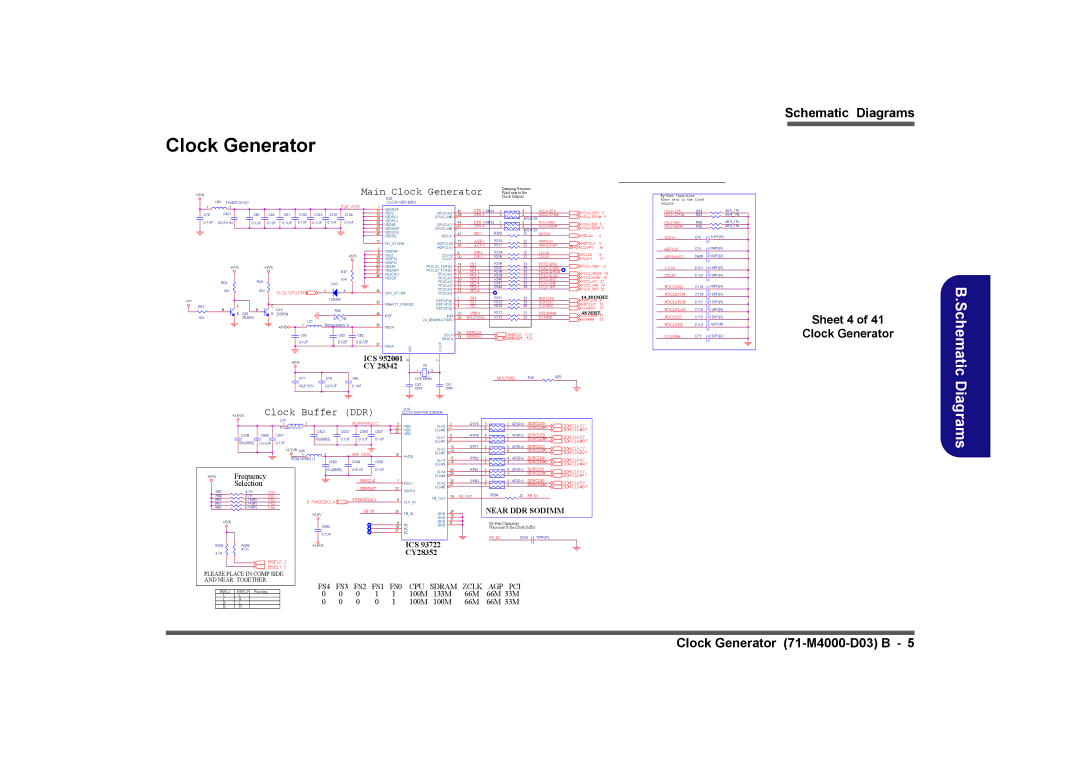 Clevo D410E manual Sheet 4 Clock Generator 