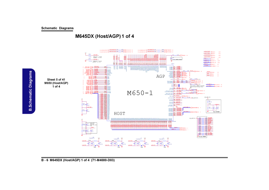 Clevo D410E manual M645DX Host/AGP 1, Sheet 5 M650 Host/AGP, Vahsync, Vavsync 