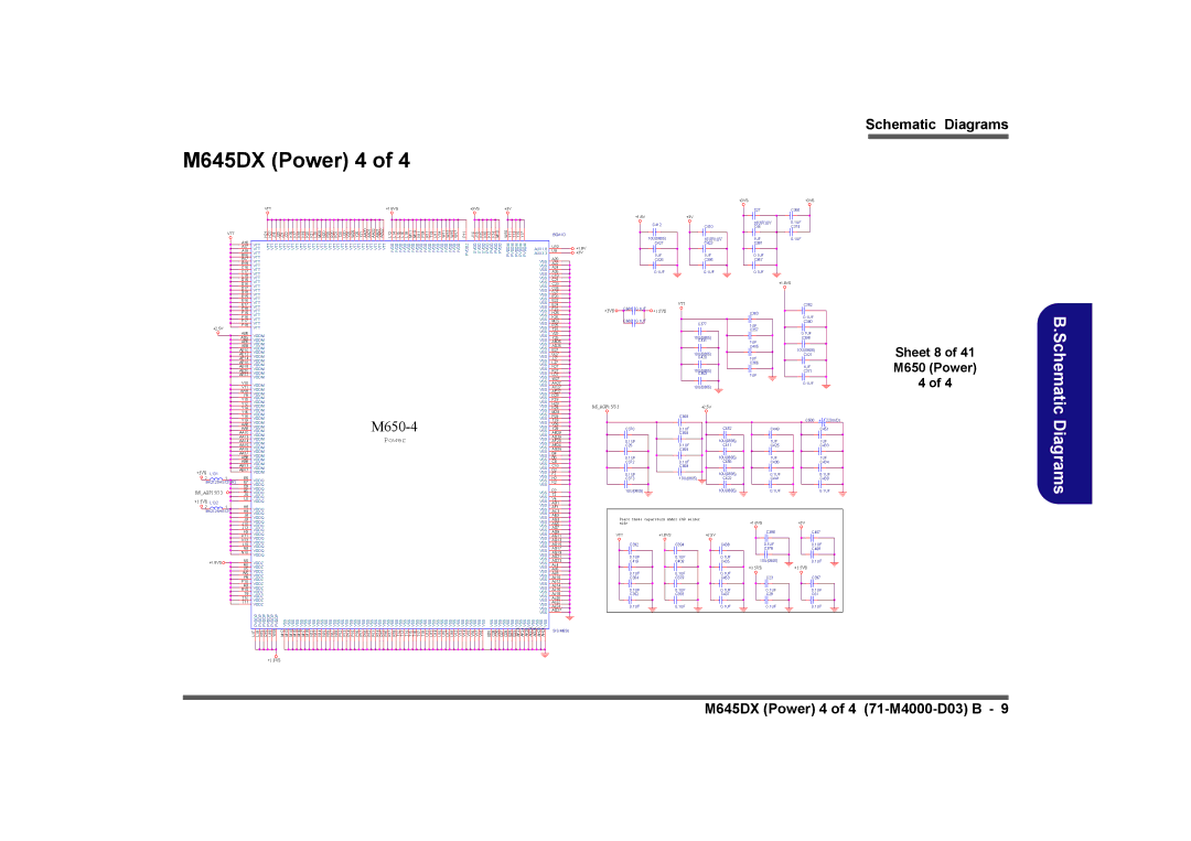 Clevo D410E manual M645DX Power 4, Sheet 8 M650 Power 