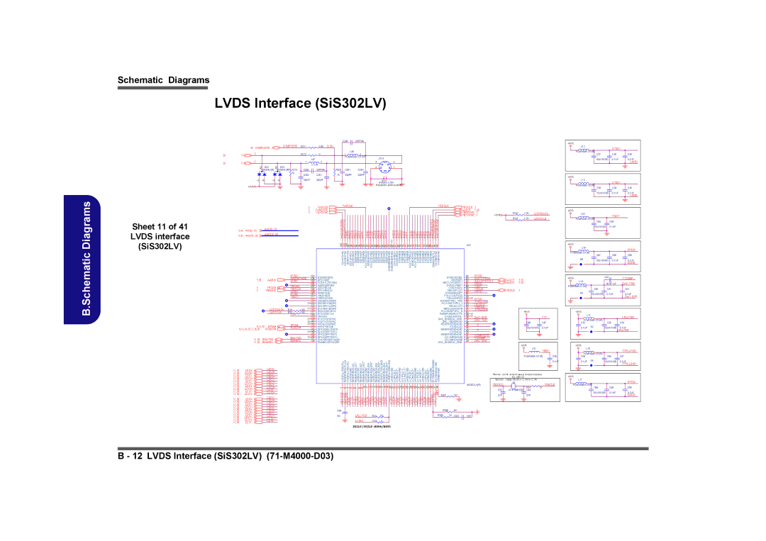 Clevo D410E manual Lvds Interface SiS302LV 