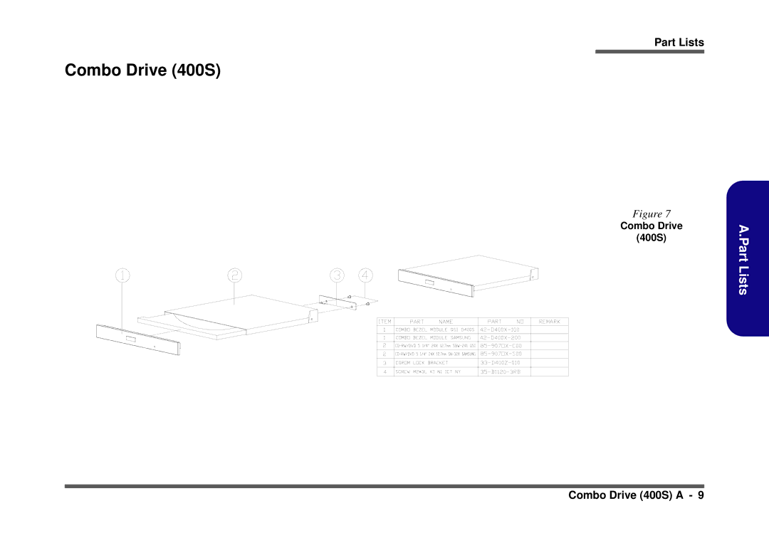 Clevo D410S service manual Combo Drive 400S 