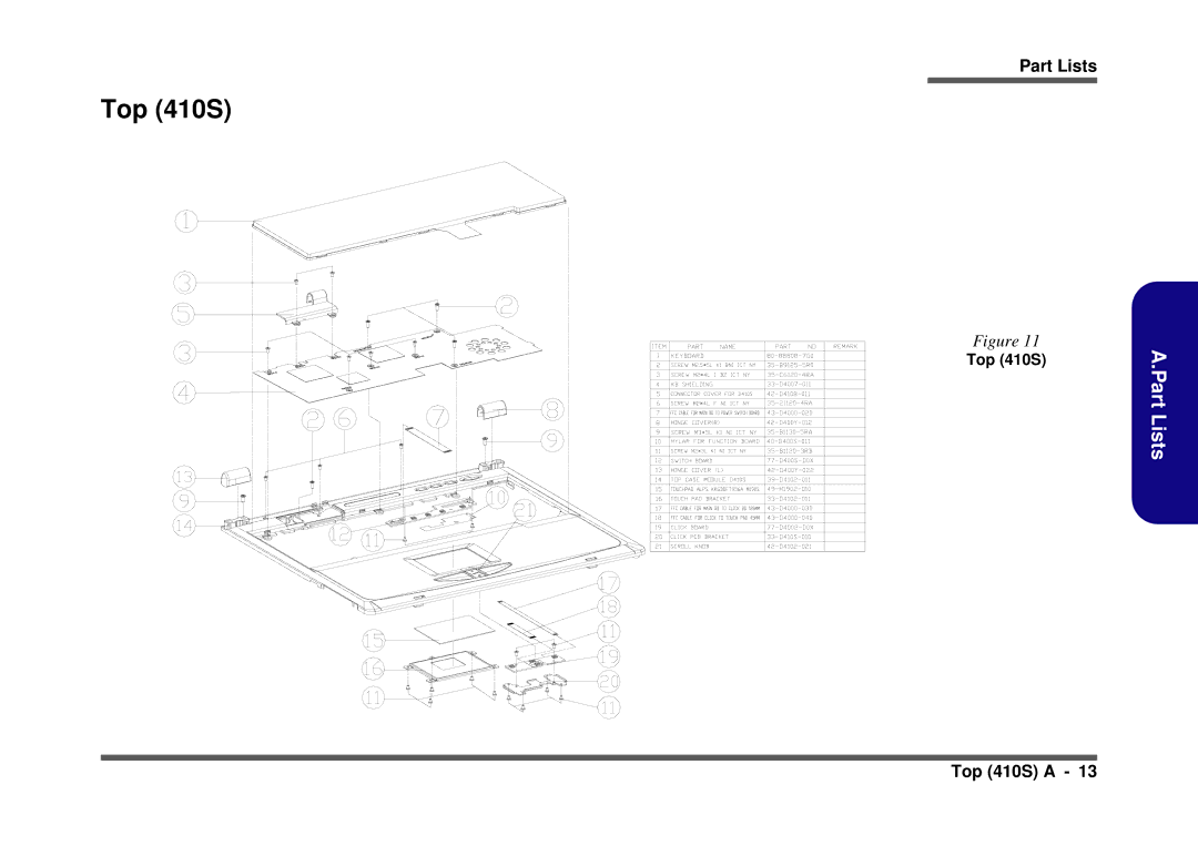 Clevo D410S service manual Top 410S 