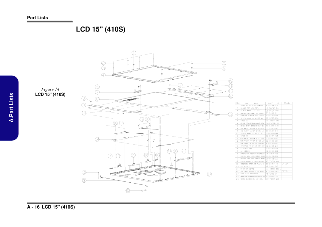 Clevo D410S service manual LCD 15 410S 