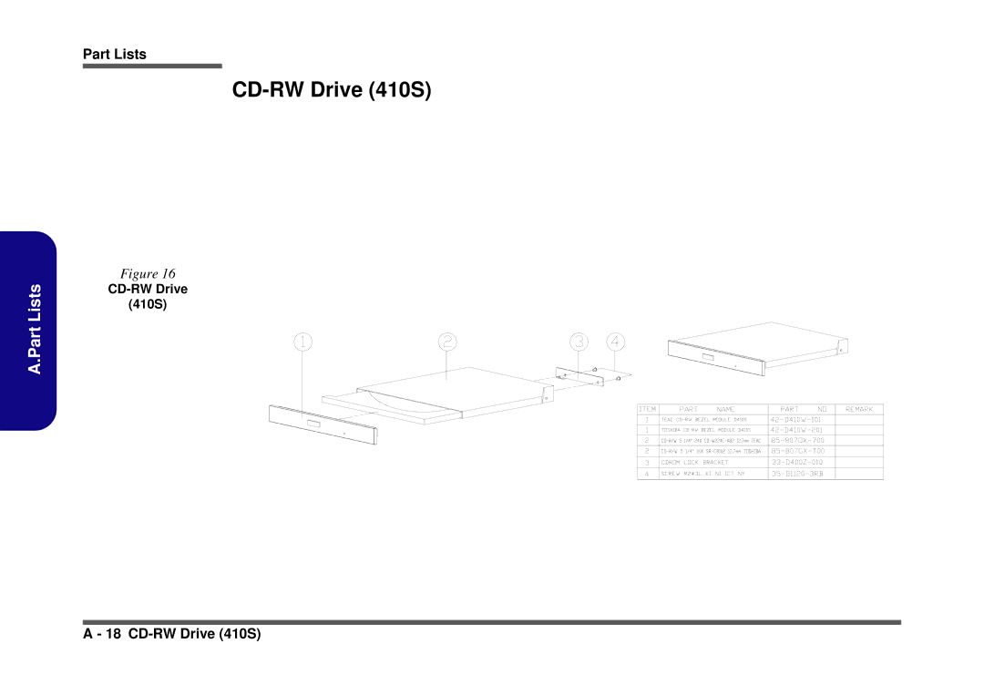 Clevo D410S service manual CD-RW Drive 410S 