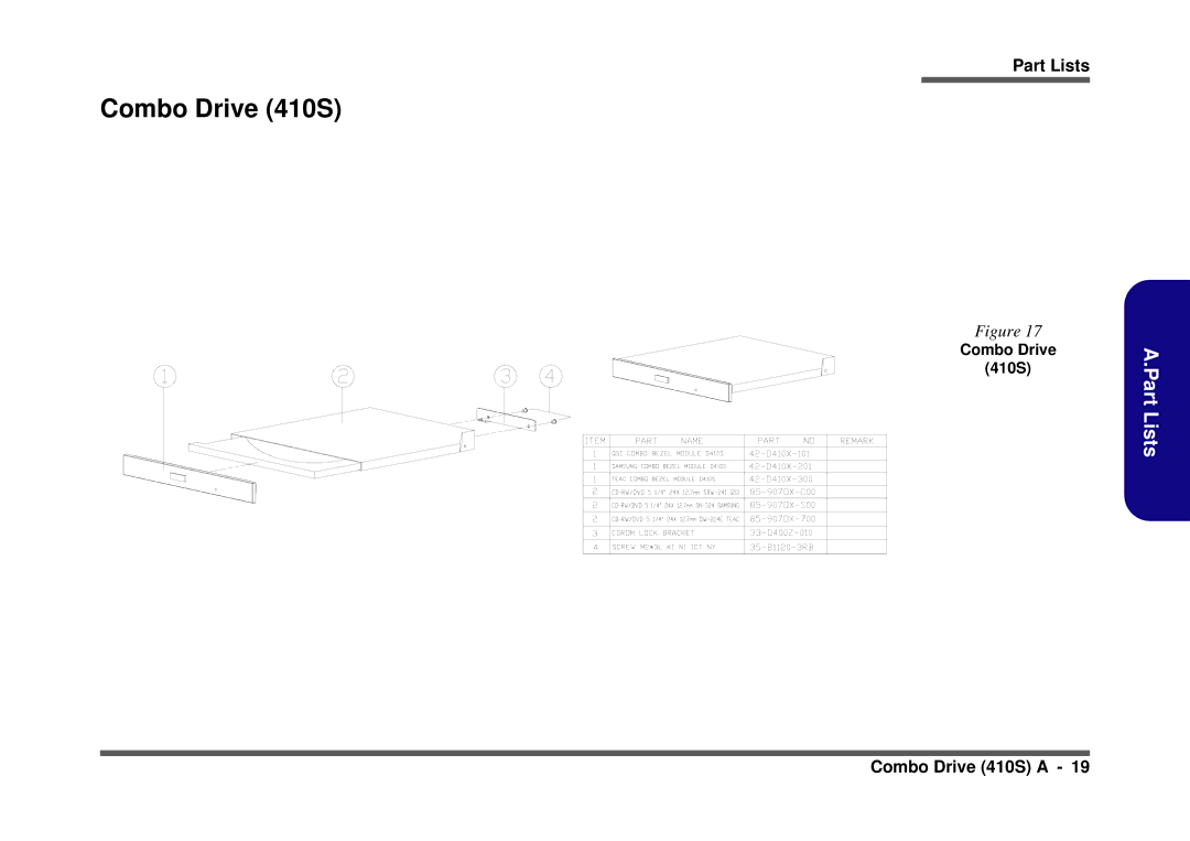 Clevo D410S service manual Combo Drive 410S 