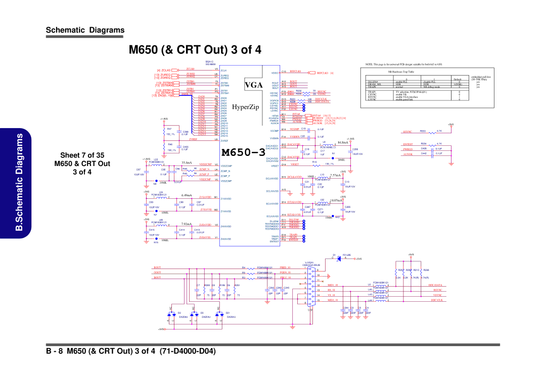 Clevo D410S service manual M650 & CRT Out 3, Sheet 7 M650 & CRT Out 