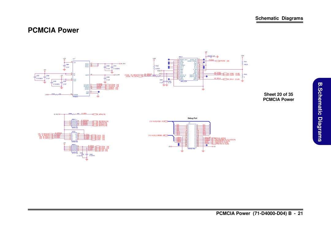 Clevo D410S service manual Sheet 20 of 35 Pcmcia Power 
