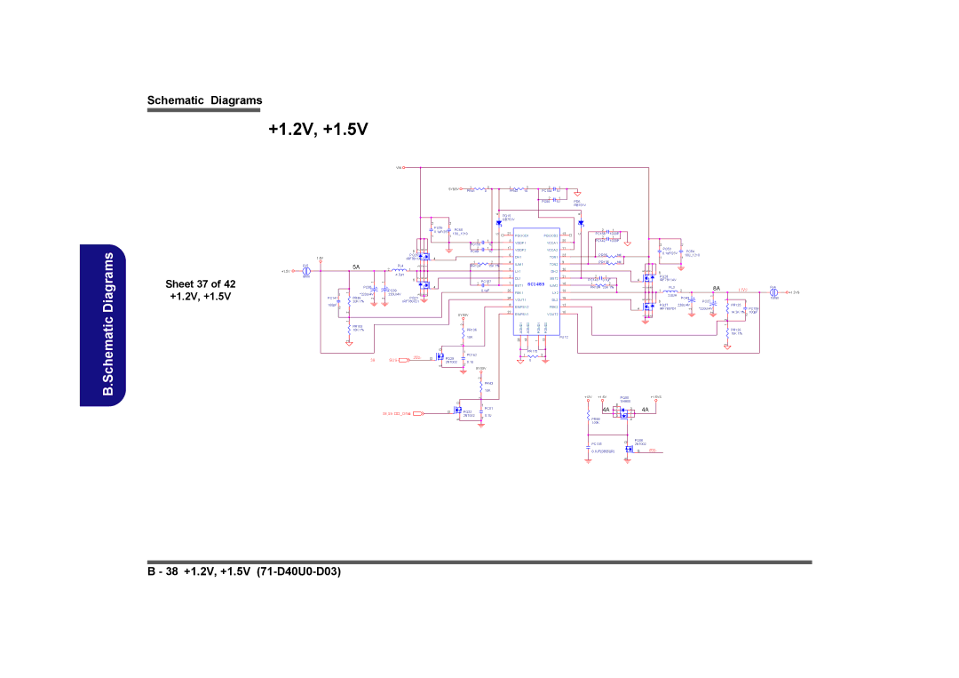 Clevo D480V manual Sheet 37 +1.2V, +1.5V 