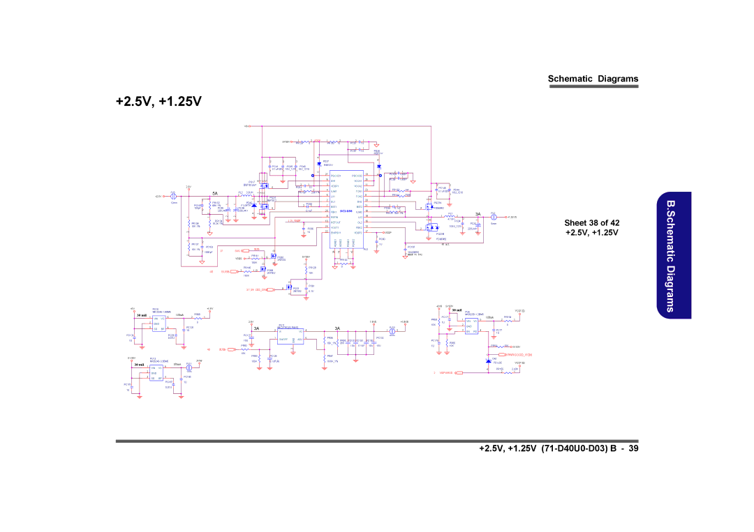 Clevo D480V manual +2.5V, +1.25V, Sheet 38, Susb, 37,39 