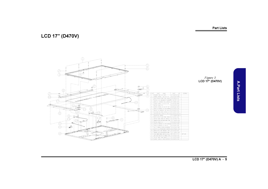 Clevo D480V manual LCD 17 D470V 