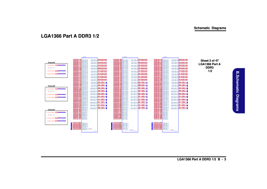 Clevo D900F B.Schematic Diagrams, LGA1366 Part A DDR3 1/2 B, Sheet 2 of LGA1366 Part A DDR3 1/2, ChannelA, ChannelB 