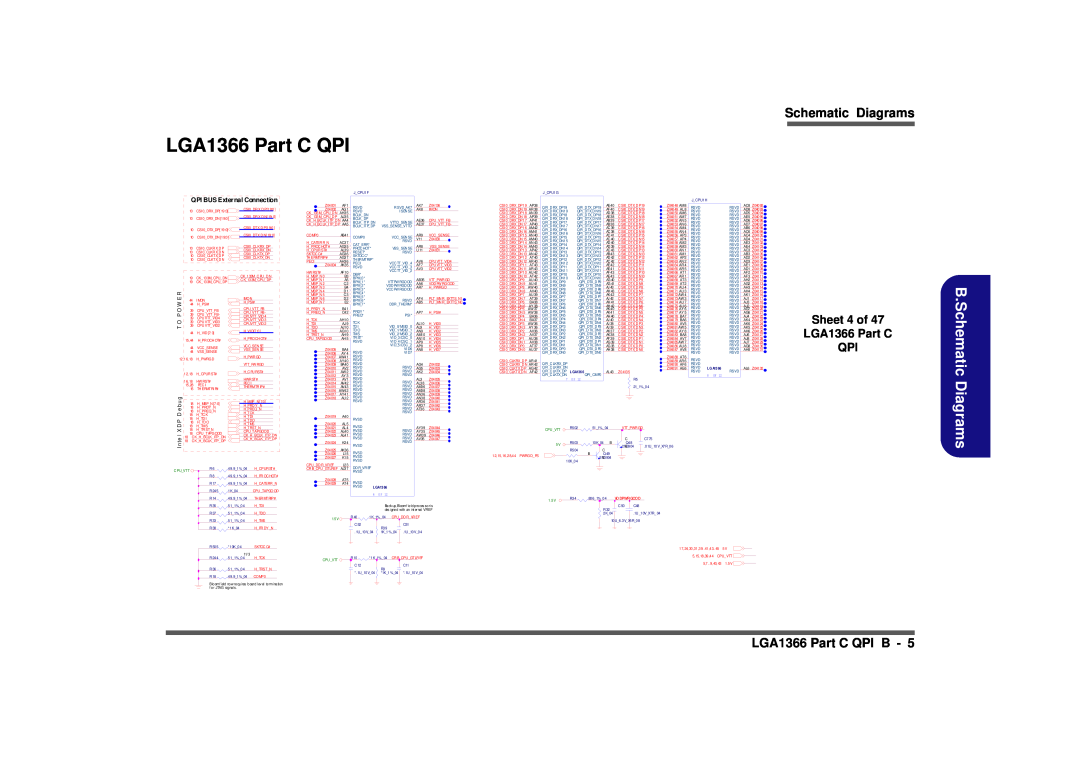 Clevo D900F manual B.Schematic, Schematic Diagrams, LGA1366 Part C QPI B, Sheet 4 of LGA1366 Part C QPI, bu g 