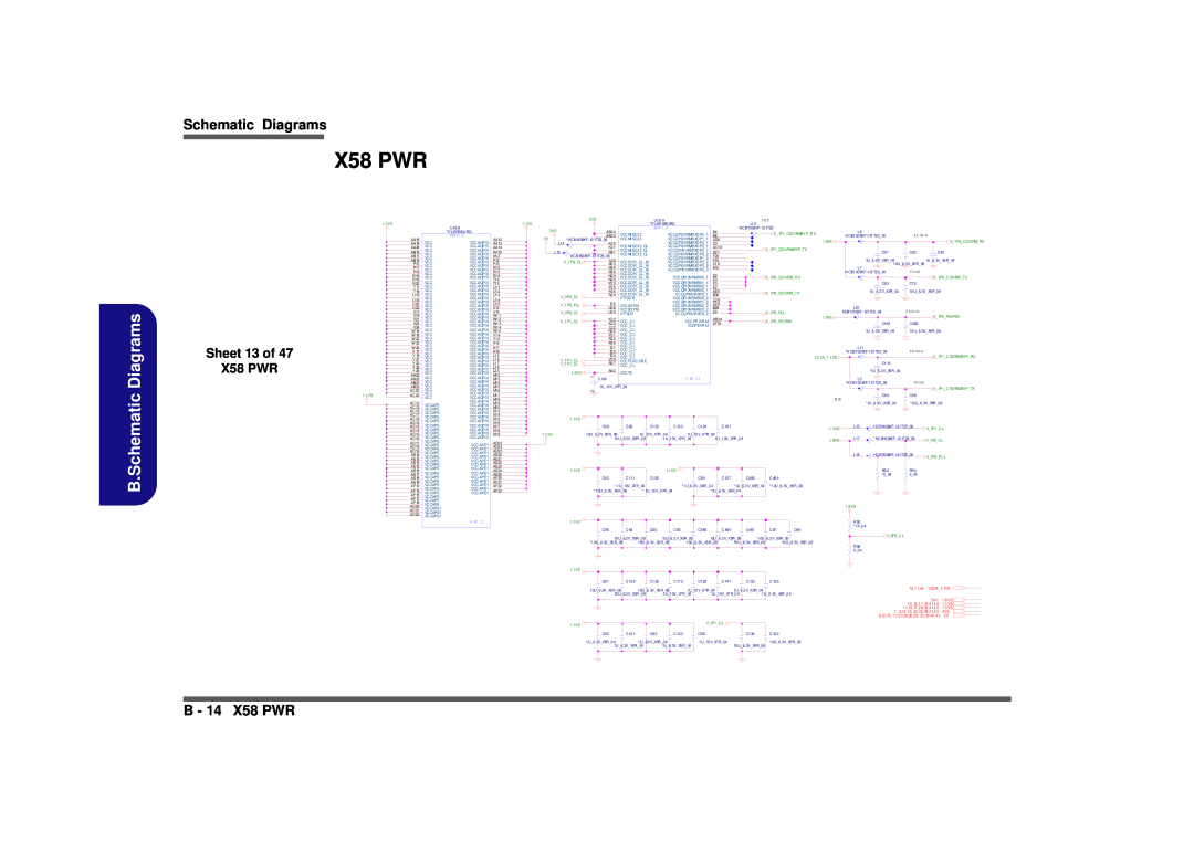 Clevo D900F manual B.Schematic Diagrams, B - 14 X58 PWR, Sheet 13 of X58 PWR 