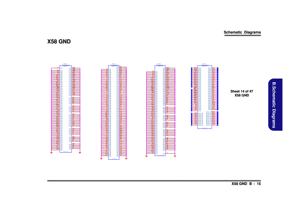 Clevo D900F manual Schematic Diagrams, X58 GND B, Sheet 14 of, B.Schematic, REV=1.6, 10 OF, 12 OF, 13 OF 