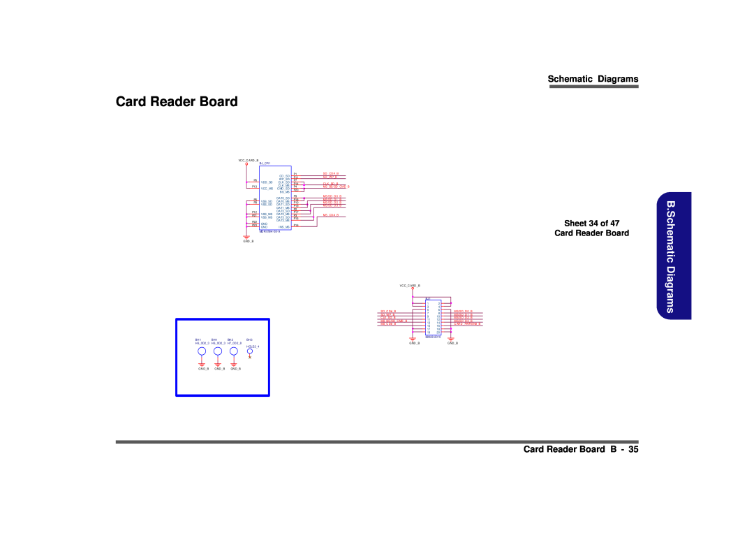 Clevo D900F manual B.Schematic Diagrams, Card Reader Board B, Sheet 34 of Card Reader Board 