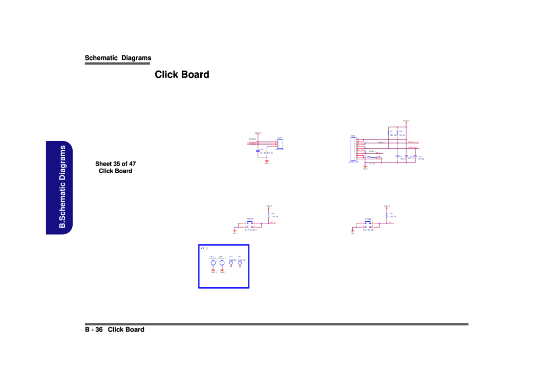 Clevo D900F B.Schematic, Schematic Diagrams, B - 36 Click Board, Sheet 35 of Click Board, 10MILSW L, 8 71 