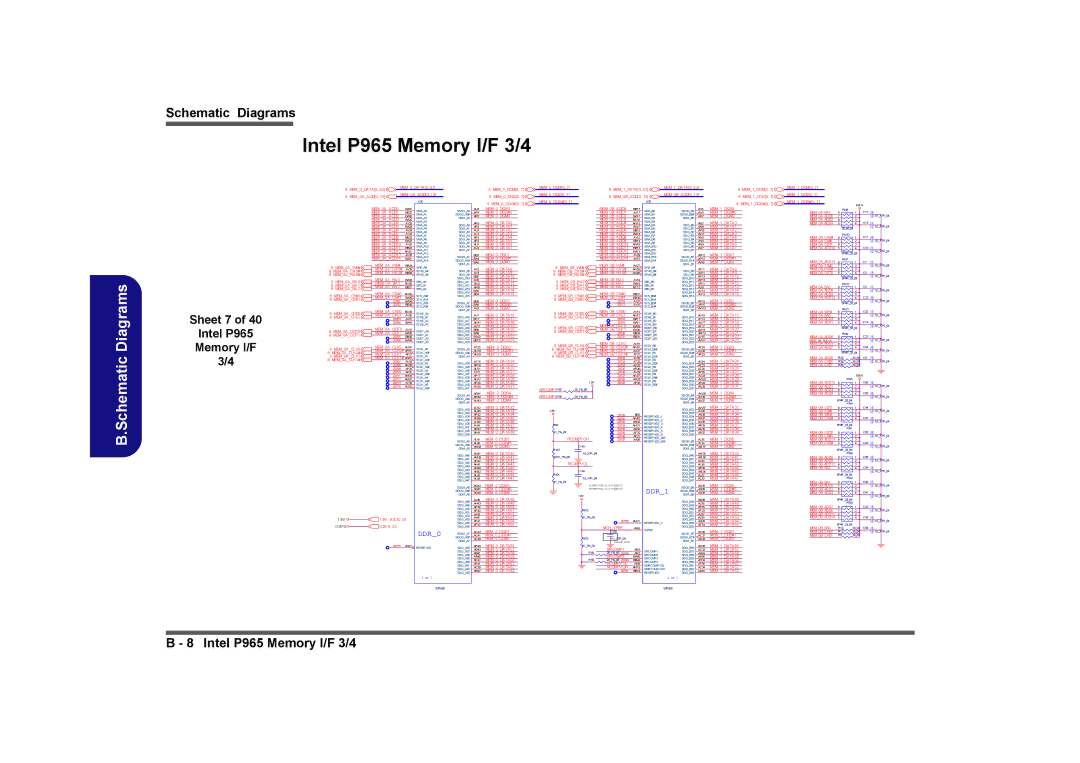 Clevo D901C manual Intel P965 Memory I/F 3/4, Sheet 7 Intel P965 Memory I/F 