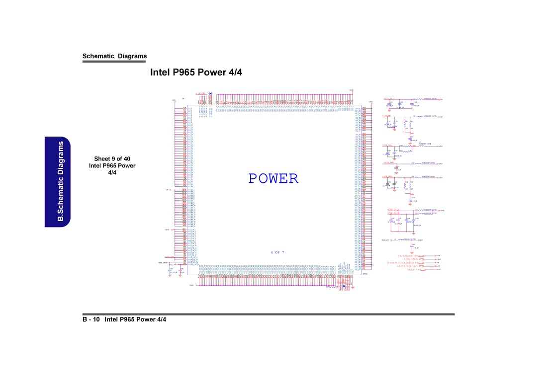 Clevo D901C manual Intel P965 Power 4/4, Sheet 9 Intel P965 Power 