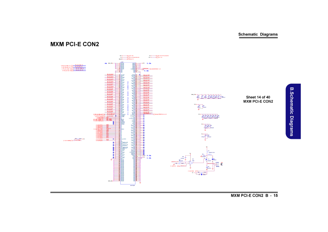 Clevo D901C manual MXM PCI-E CON2, Sheet 14 