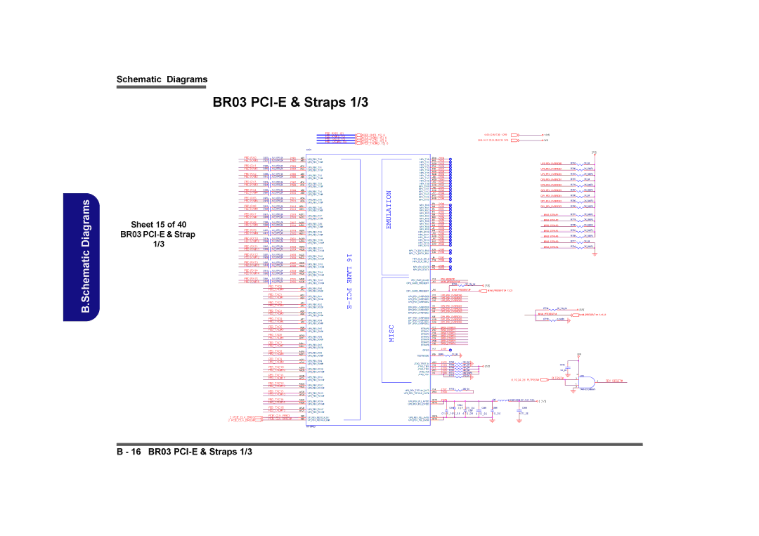 Clevo D901C manual BR03 PCI-E & Straps 1/3, Sheet 15 BR03 PCI-E & Strap 