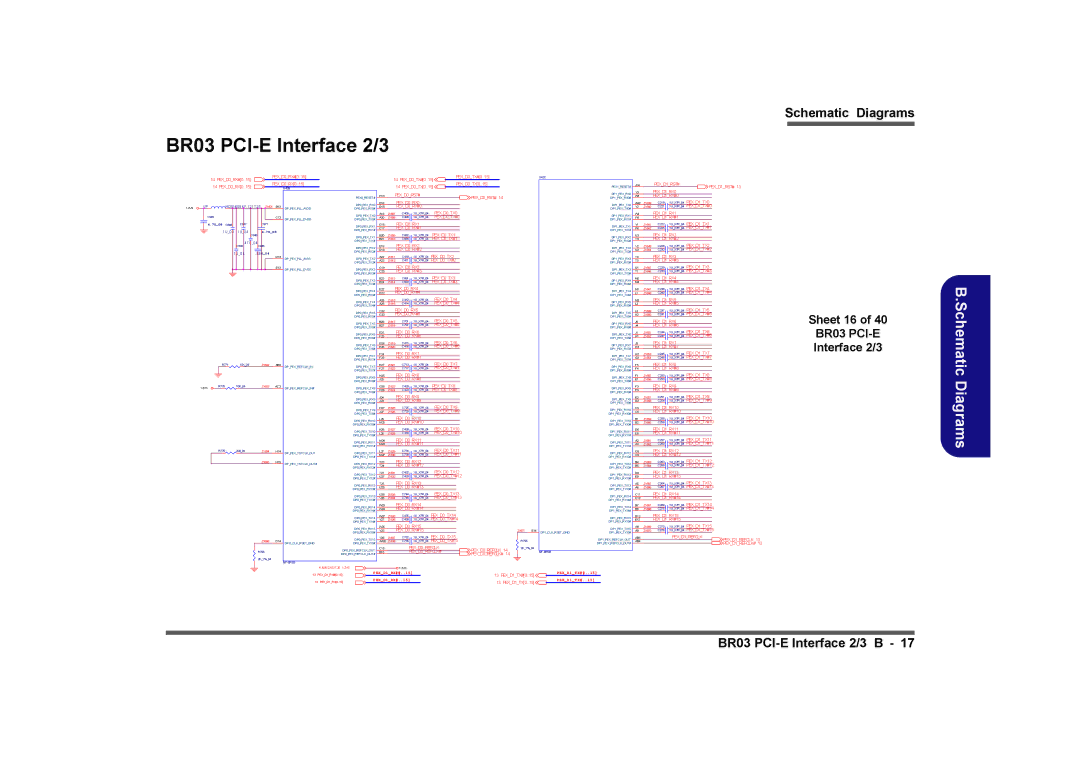 Clevo D901C manual BR03 PCI-E Interface 2/3, Sheet 16 