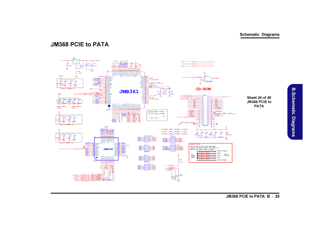 Clevo D901C manual JM368 Pcie to Pata 