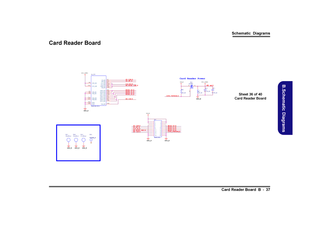 Clevo D901C manual Sheet 36 Card Reader Board 