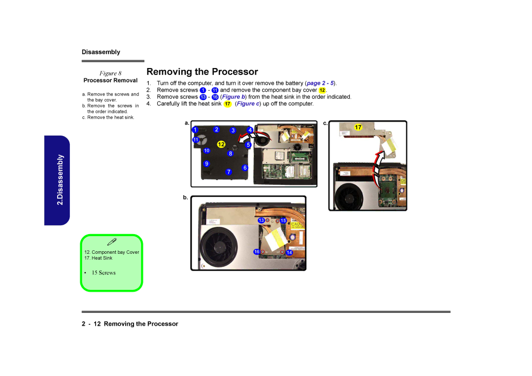 Clevo M575A manual Removing the Processor, Processor Removal 