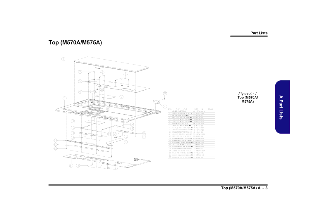 Clevo manual Top M570A/M575A, Top M570A M575A 