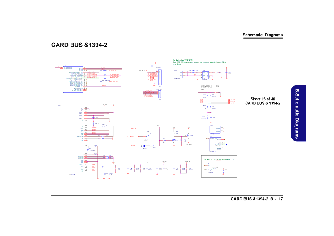 Clevo M575A manual Card BUS &1394-2, Sheet 16 Card BUS 