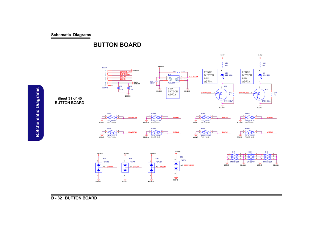 Clevo M575A manual Button Board, Sheet 31 