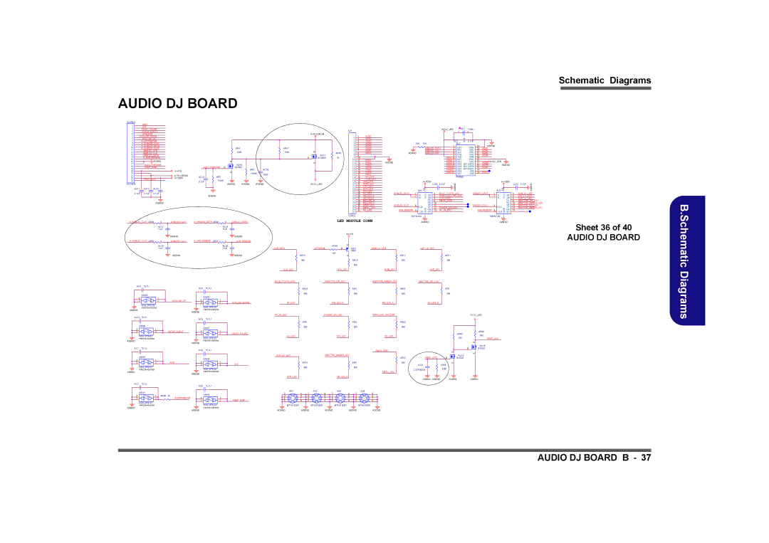 Clevo M575A manual Audio DJ Board, Sheet 36 